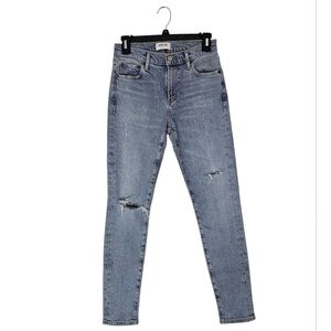AGOLDE Sophie High Rise Skinny Distressed Light Blue Jeans 25 Preowned